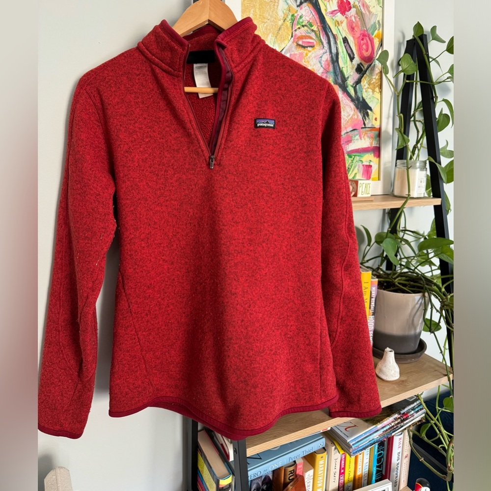 Red Patagonia Better Sweater 1/4 Zip Fleece